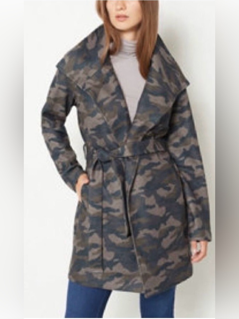 Belle by Kim Gravel Wool Blend Belted Topper Coat